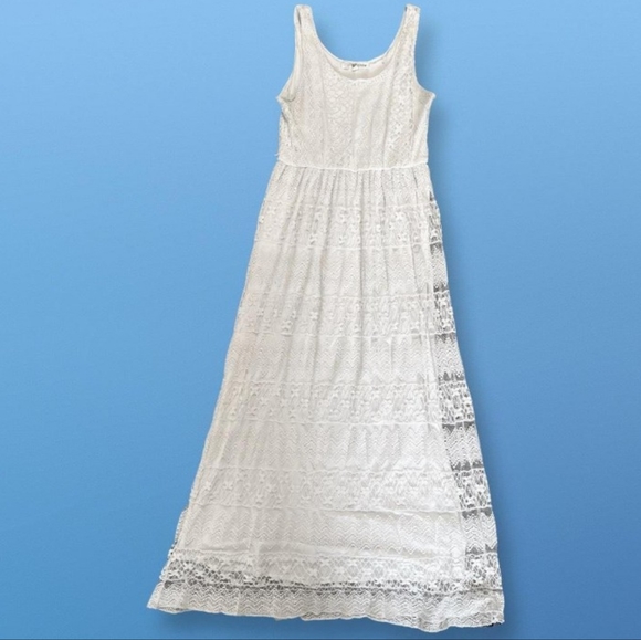 Absolutely gorgeous off white Hippie boho chic Lacey maxi dress Size small - Picture 2 of 16